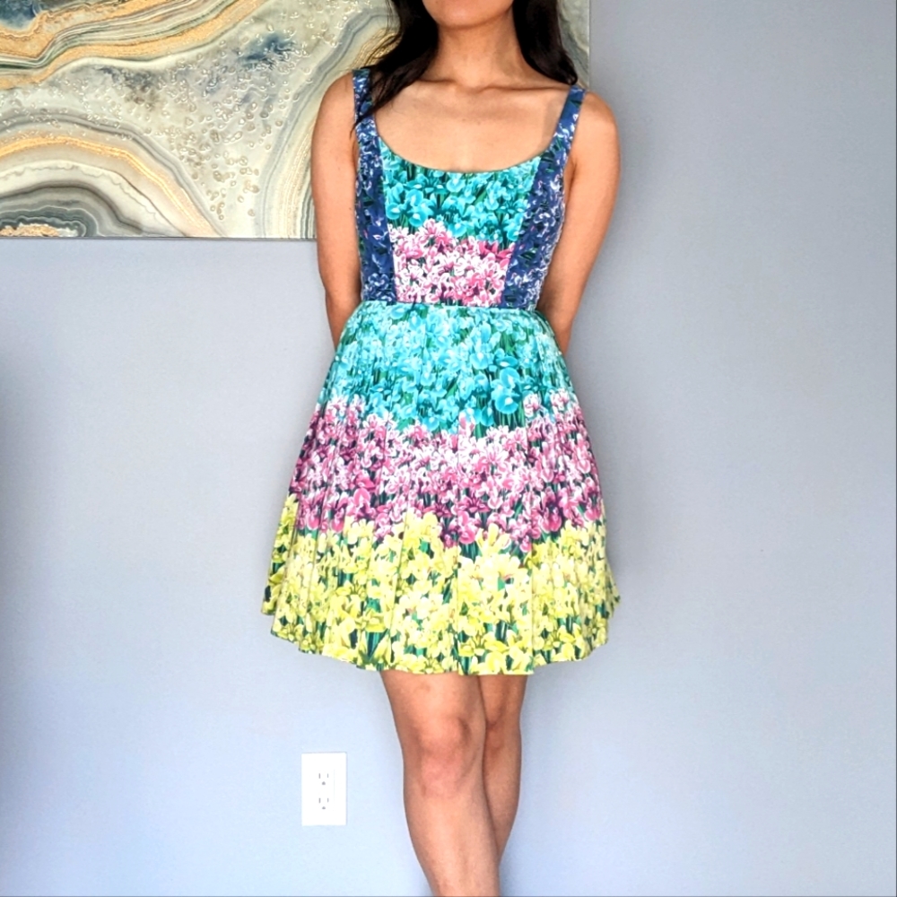 ABS floral mini dress.